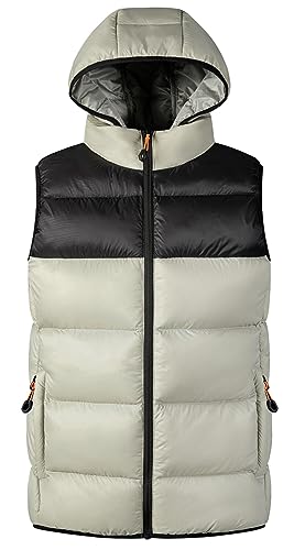 AIEOE Herren Weste Herbst Winter Warm Steppweste Leicht mit Abnehmbare Kapuze Winterweste Stehkragen Daunenweste Ärmellos Jacke mit Reißverschlusstasche - M von AIEOE