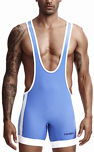 AIEOE Herren Wrestling Singlet Ringertrikot Gewichtheben Bodysuit Einteilige Ärmellose Ringeranzug Sport Jumpsuit Athletic Supporters - M von AIEOE