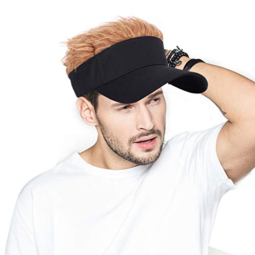 AIEOE Neuheit Baseball Cap mit Lustige Kunsthaar Hut Einstellbare Sonnenblende Hut mit Perücke Camouflage Baseball Golf Cap von AIEOE