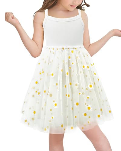 AIEOE Prinzessin Infant Tüll Kleid Baby Mädchen Ärmellose Neckholder Prinzessin Tutu Kleid für 3-4 Jahre Weiß von AIEOE