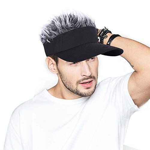 AIEOE Snapback mit Synthetisch Haaren Baseball Cap Mode Neuheit Baseballmütze Flair Haar Herren Damen Perücke Basecap von AIEOE