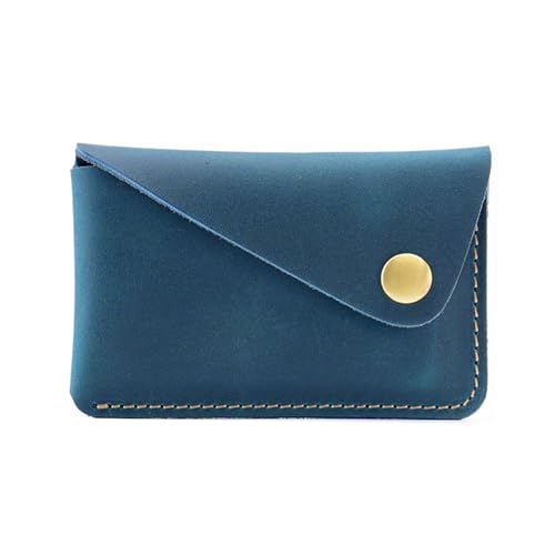 AIGUONIU Retro Leder Kartenetui Herren Business Bank Kartenhalter Dünn Kreditkartenetui Praktisch Kleine Karten Pack Bargeld Fach, Blau, Retro von AIGUONIU