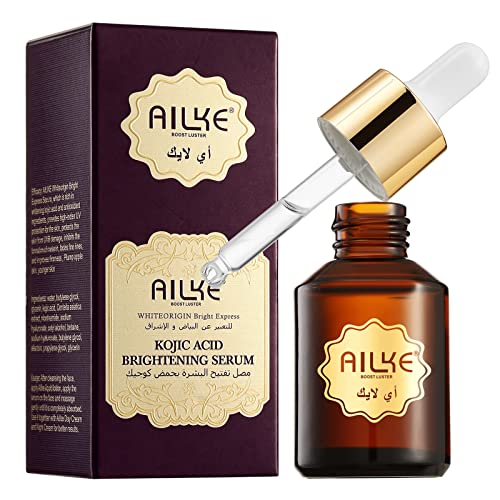 Reines Kojic Acid Whitening and Brightening Face Serum, mit Natriumhyaluronat, Centella Asiatica Extrakt, verblasst feine Linien, jüngere Haut, zarte Haut, Damen tägliche Hautpflege 30ml von AILKE BOOST LUSTER