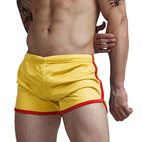 AIMPACT Running Shorts Herren Atmungsaktiv Schnelltrocknende Jogginghose Gym Kurz Hose (Gelb L) von AIMPACT