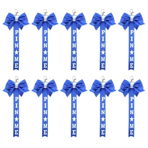 AIRHSKWI Cheer Bow Schlüsselanhänger mit Schleife, für Teenager, Mädchen, bunt, Cheerleader-Zubehör, 10 Stück, Stoff / Federn AIRHSKWI Cheer Bow Schlüsselanhänger mit Schleife, für Teenager, Mädchen, bunt, Cheerleader-Zubehör, 10 Stück, Stoff / Federn von AIRHSKWI