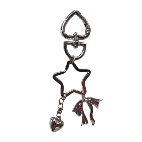 AIRHSKWI Herz-, Stern- und Schleifen-Anhänger, niedlicher Anhänger, Ornament, Schlüsselanhänger, Rucksack-Dekoration für Frauen und Mädchen, Stoff / Federn AIRHSKWI Herz-, Stern- und Schleifen-Anhänger, niedlicher Anhänger, Ornament, Schlüsselanhänger, Rucksack-Dekoration für Frauen und Mädchen, Stoff / Federn von AIRHSKWI