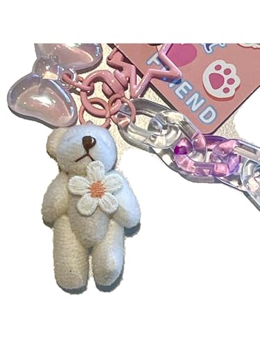 AIRHSKWI Modischer Bowknot-Bär-Schlüsselanhänger, niedlicher Plüsch-Schlüsselanhänger für Kinder, vielseitiger Taschenanhänger, Zubehör, Stoff / Federn AIRHSKWI Modischer Bowknot-Bär-Schlüsselanhänger, niedlicher Plüsch-Schlüsselanhänger für Kinder, vielseitiger Taschenanhänger, Zubehör, Stoff / Federn von AIRHSKWI