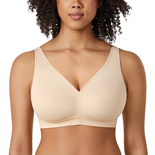 AISILIN Damen BH ohne Bügel Große Größen Comfy Schlaf BHS Vollschalen Soft Bequemer Beige 105E von AISILIN