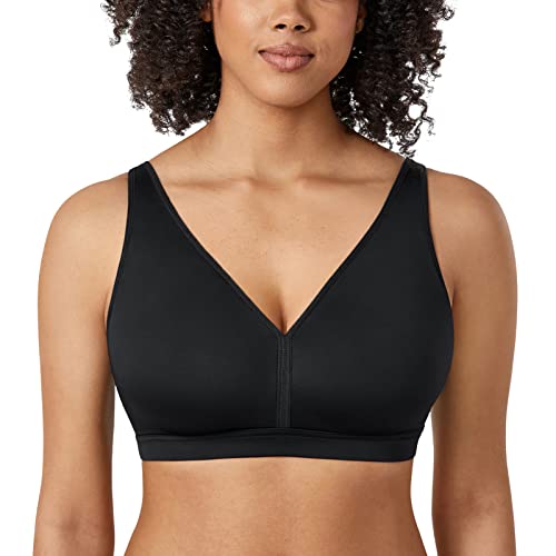 AISILIN Damen BH ohne Bügel Große Größen Comfy Schlaf BHS Vollschalen Soft Bequemer Schwarz 80E von AISILIN