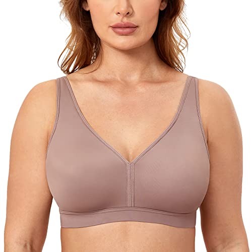 AISILIN Damen BH ohne Bügel Große Größen Comfy Schlaf BHS Vollschalen Soft Bequemer Mochaccino 80H von AISILIN