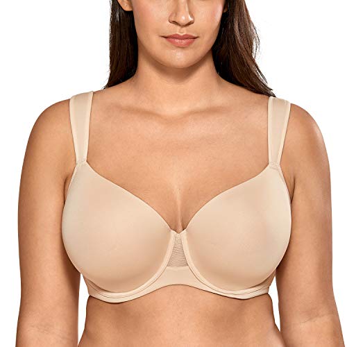 AISILIN BH Damen mit Bügel Große Brüste T-Shirt Leicht Gefüttert Nahtlosen Cups Beige 80C von AISILIN