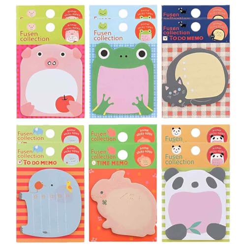 AIYVELU 12pcs Cartoon Tier Haftnotizen, niedliche Haftnotizen, selbstklebende Haftnotizen, kleine Büro Haftnotizen, Kawaii Haftnotizen, Tierform Haftnotizen, geeignet für Büro, Studenten, Kinder AIYVELU 12pcs Cartoon Tier Haftnotizen, niedliche Haftnotizen, selbstklebende Haftnotizen, kleine Büro Haftnotizen, Kawaii Haftnotizen, Tierform Haftnotizen, geeignet für Büro, Studenten, Kinder von AIYVELU