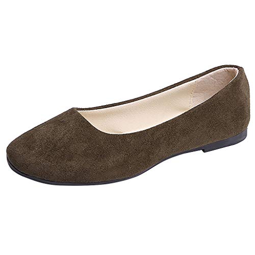 AIchenYW Flache Schuhe für Frauen in -Farbe Rückenfreie Flacher Cool Angenehm Loafers Bequem Stilvoll Ballerinas Flache Damen die zu jedem Outfit passen (Army Green, 35) von AIchenYW