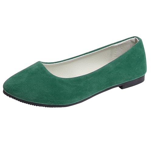 AIchenYW Flache Schuhe für Frauen in -Farbe Weicher Sohle Flacher Schlicht Komfortabel Loafers Chic Unkompliziert Ballerinas Flache Damen die zu jedem Outfit passen (Mint Green, 35) von AIchenYW