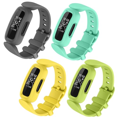 AK kompatibel mit Fitbit Ace 3 Kids Armband, flexibles wasserdichtes TPU Ersatzarmband Sport Uhrenarmband für Fitbit Ace 3 Armband für Kinder von AK