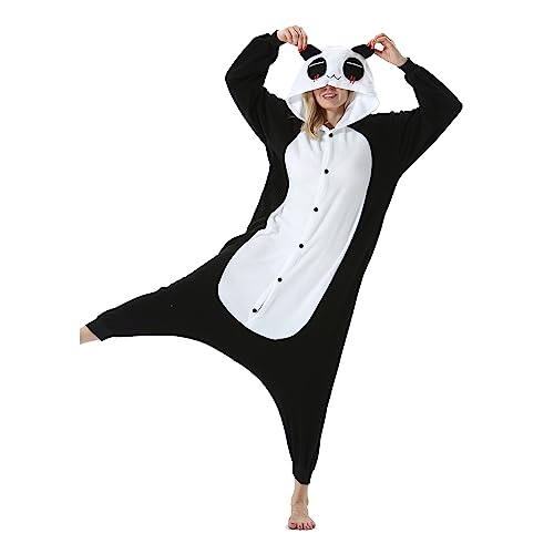 AKAAYUKO Damen Herren Karneval Kostüm Pyjama Weihnachten Tiere Onesie Halloween Jumpsuit Schlafanzug Faschingskostüme Overall Nachtwäsche Weinender Panda von AKAAYUKO