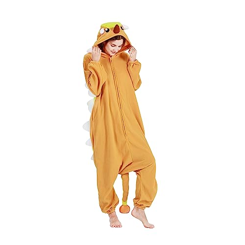 AKAAYUKO Damen Karneval Kostüm Pyjama Herren Weihnachten Halloween Jumpsuit Schlafanzug Tiere Onesie Overall Nachtwäsche Faschingskostüme EIN Drache von AKAAYUKO