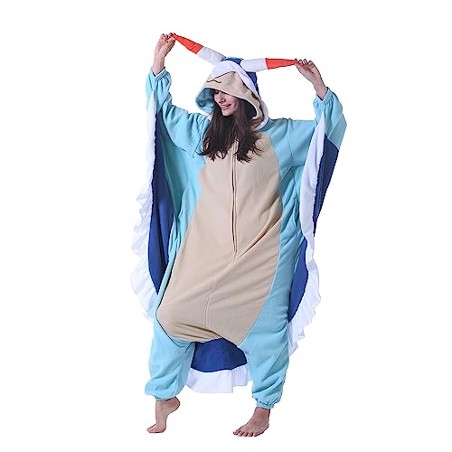 AKAAYUKO Damen Karneval Kostüm Pyjama Herren Weihnachten Halloween Jumpsuit Schlafanzug Tiere Onesie Overall Nachtwäsche Faschingskostüme Seehase-XK von AKAAYUKO