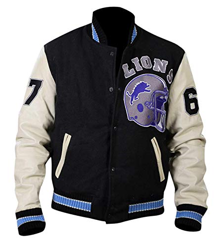 Beverly Hills Cop Sport-Baseballjacke für Herren, aus Wolle und Leder, Wolle mit PU-Leder-Ärmeln, L von AKSAH FASHION