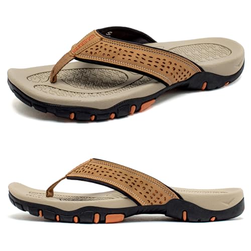 ALAIFU Flip Flops Herren Sommer Sport Dusch Schwimmbad Strand Männer Zehentrenner Sandalen Badelatschen Mit Orthopädie Arch Support Gummifußbett Größe 40-53 von ALAIFU