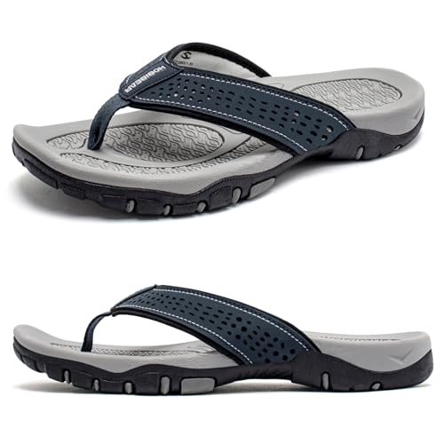 ALAIFU Flip Flops Herren Sommer Sport Dusch Schwimmbad Strand Männer Zehentrenner Sandalen Badelatschen Mit Orthopädie Arch Support Gummifußbett Größe 40-57 von ALAIFU