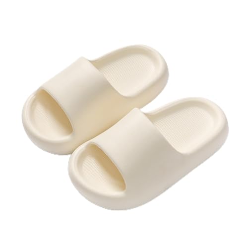 ALAIFU Kinder Badelatschen Badeschlappen Hausschuhe Jungen MäDchen Rutschfest Dusch Badeschuhe Kinder Pantoletten Kinder Clogs Gartenschuhe Kinder Pantoletten Kinder Beige 24-25 von ALAIFU