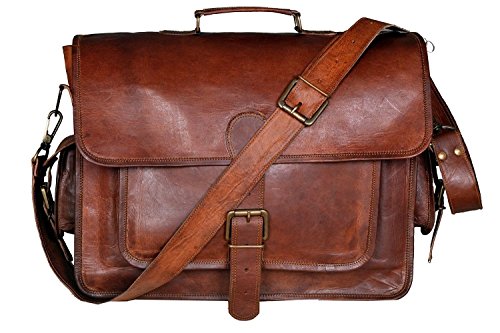 ALASKA EXPORTS - 40,6 cm (16 Zoll) handgemachte vintage Leder Messenger-Tasche für Laptop Aktentasche Best Computer, Schule Distressed Tasche von ALASKA EXPORTS