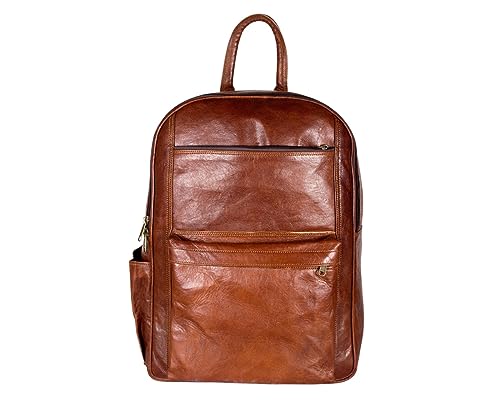 ALASKA EXPORTS - 43,2 cm Leder-Rucksack, Rucksack, Reisegepäck, College, Schultasche, echtes Leder, für Herren und Damen, 30,5 x 43,2 cm, Braun, Braun a von ALASKA EXPORTS