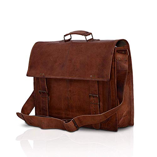 ALASKA EXPORTS - Vintage Herren und Damen Braun Handarbeit Leder Aktentasche Beste Laptop Messenger Bag Satchel (30,5 x 40,6 x 12,7 cm), braun von ALASKA EXPORTS