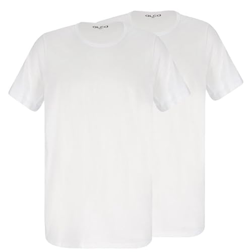 ALCA Fashion 100% Baumwolle Authentic T-Shirt Herren 2er Set | Für Männer mit Übergröße Bauchumfang | O-Ausschnitt/Rundhals | Perfekt sitzendes T-Shirt für einen größeren Taillenumfang | Weiss 2XL ALCA Fashion 100% Baumwolle Authentic T-Shirt Herren 2er Set | Für Männer mit Übergröße Bauchumfang | O-Ausschnitt/Rundhals | Perfekt sitzendes T-Shirt für einen größeren Taillenumfang | Weiss 2XL von Alca Fashion