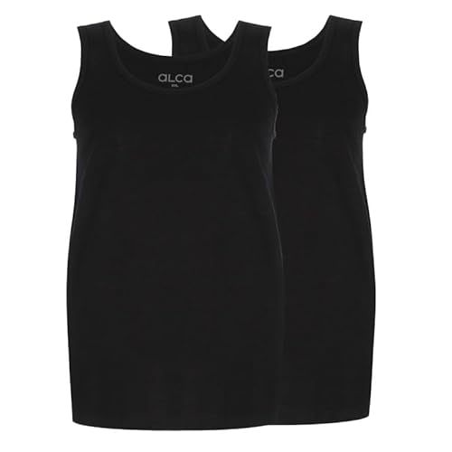 ALCA Fashion 100% Baumwolle Unterhemd Herren 2er Set | Für Männer mit Übergröße Bauchumfang | Classic Singlet | Tank Top | O-Neck/Rundhals | Ärmelloses Hemd für größeren Taillenumfang | Schwarz 4XL ALCA Fashion 100% Baumwolle Unterhemd Herren 2er Set | Für Männer mit Übergröße Bauchumfang | Classic Singlet | Tank Top | O-Neck/Rundhals | Ärmelloses Hemd für größeren Taillenumfang | Schwarz 4XL von Alca Fashion