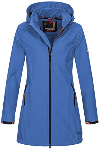 A. Salvarini Damen Softshell Jacke wasserabweisend Outdoor lang AS-131 [AS-131-Blau-Gr.L] von ALESSANDRO SALVARINI