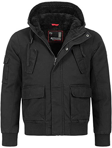 ALESSANDRO SALVARINI Herren Designer warme Winter Jacke Teddyfell gefüttert Winterjacke [AS-139-Schwarz-Gr.XL] von ALESSANDRO SALVARINI