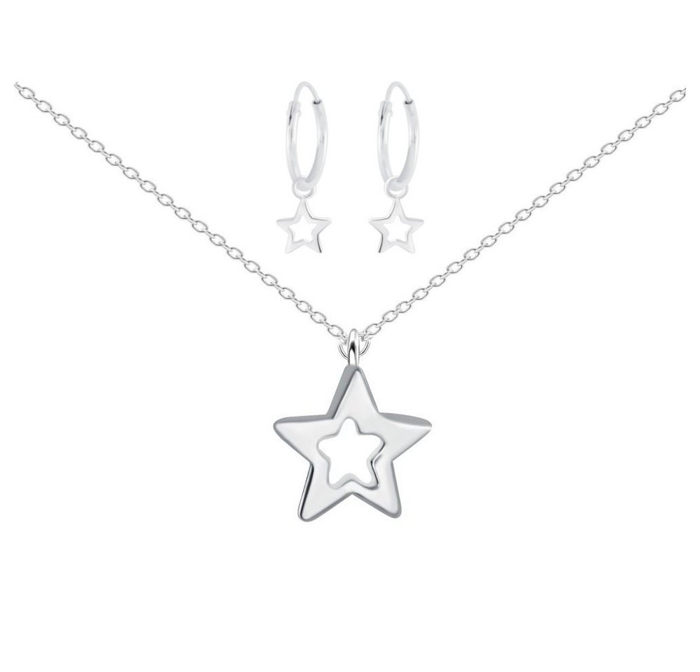 ALEXANDER YORK Schmuckset Kinder Charm-STERN, 4-tlg. (Set, Kette mit Anhänger, Creolen), 925 Sterling Silber von ALEXANDER YORK