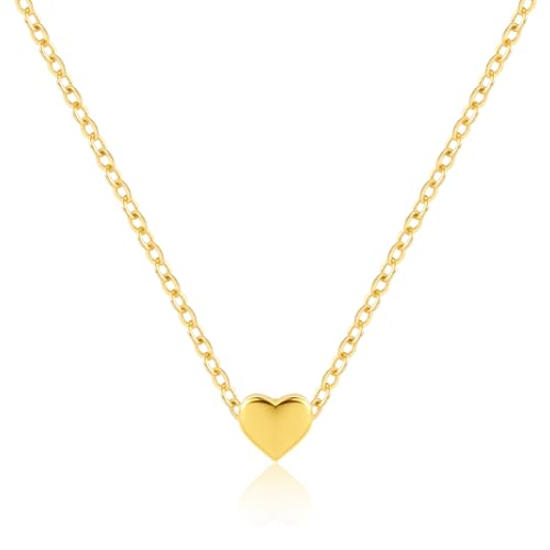 ALEXCRAFT Herz Kette Damen Gold Halskette Geschenk für Frauen Freundin Mama Mädchen von ALEXCRAFT