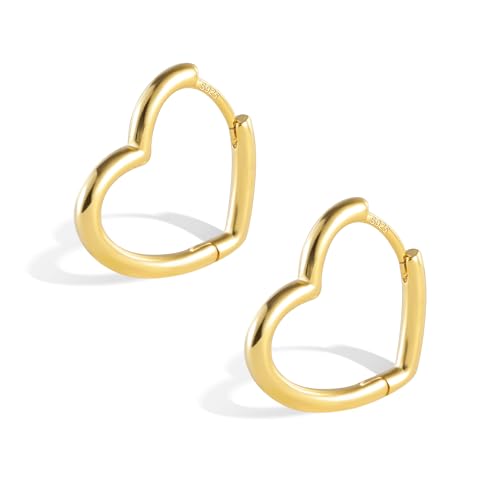 ALEXCRAFT Herz Ohrringe Gold Creolen Klein Damen 14K Vergoldete Ohrringe Geschenk für Frauen Freundin Mama Mädchen ALEXCRAFT Herz Ohrringe Gold Creolen Klein Damen 14K Vergoldete Ohrringe Geschenk für Frauen Freundin Mama Mädchen von ALEXCRAFT