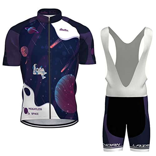 Fahrradbekleidung Herren|Radtrikot Männer Sommer|Radsportanzug Kurzarm Set,MTB Fahrradtrikot Cycling Oberteil und Radhose mit 9D Gel Sitzpolster,Bike Bekleidung Atmungsaktiv Schnell Trocknen(9,5XL) von ALIHONG