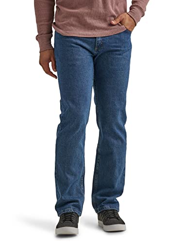 Wrangler Authentics Herren Classic 5-Pocket Regular Fit Jeans, Dark Stonewash Flex, 33W / 32L von Wrangler Authentics