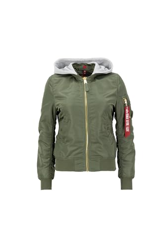 ALPHA INDUSTRIES Damen MA-1 Hooded Wmn Bomberjacke, Sage-Green, S von ALPHA INDUSTRIES