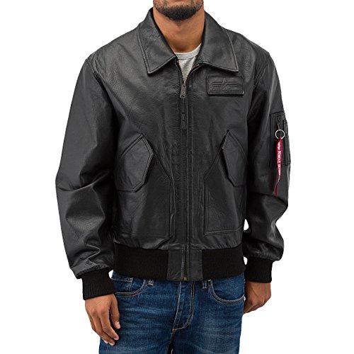 Alpha Industries Herren CWU Leather Lederjacke Jacke, Schwarz (Black 03), XXX-Large von ALPHA INDUSTRIES