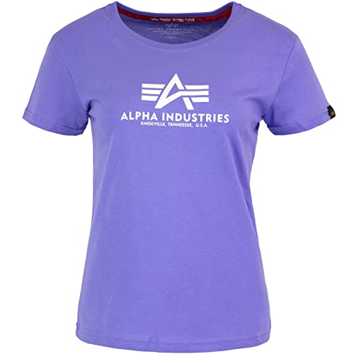 ALPHA INDUSTRIES Women T-Shirt (DE/NL/SE/PL, Alphanumerisch, M, Regular, Regular, Violet) von ALPHA INDUSTRIES