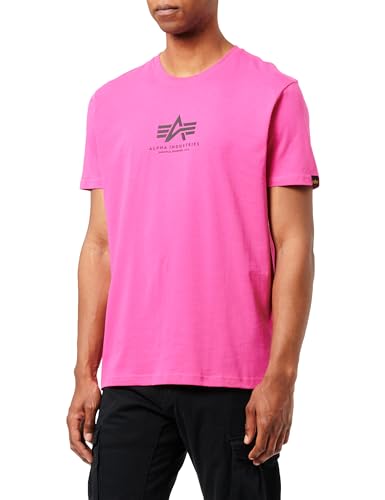 ALPHA INDUSTRIES Herren Basic T Ml T-Shirt, Rosa (Magenta), M von ALPHA INDUSTRIES