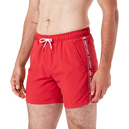 Alpha Industries Herren RBF Tape Swim Short Schwimmshort Badehose, Speed Red, XS von ALPHA INDUSTRIES