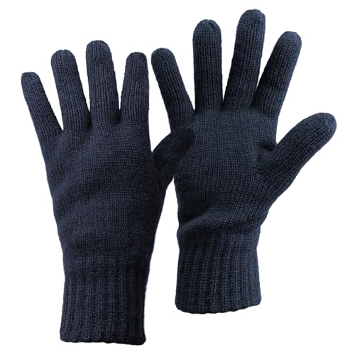 ALPIDEX Thermo Strickhandschuhe Thinsulate Gefütterte Warme Winter Outdoor Sport Feinstrick Handschuhe Strickbund Hautfreundlich Atmungsaktiv Unisex Damen Herren, Größe:L, Farbe:Dark Blue von ALPIDEX