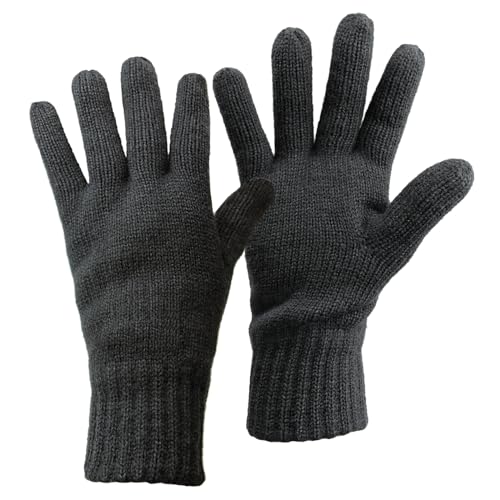 ALPIDEX Thermo Strickhandschuhe Thinsulate Gefütterte Warme Winter Outdoor Sport Feinstrick Handschuhe Strickbund Hautfreundlich Atmungsaktiv Unisex Damen Herren, Größe:L, Farbe:Dark Grey von ALPIDEX