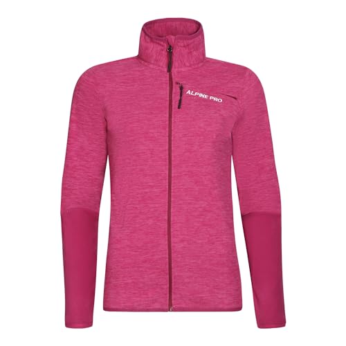 Alpine PRO ORFHANA Rosa Damen Hoodie, Funktionsjacke, Sweatshirt mit reißverschluss, Übergangsjacke, Sportjacke, Sweatjacke, Sommerjacke, Frühling Jacke, Hoher Kragen (XXL) von ALPINE PRO SPORTSWEAR & EQUIPMENT