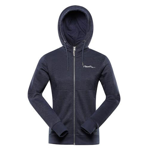 Alpine PRO COOCA Damen Baumwolle Hoodie, Sweatshirt mit reißverschluss, Kapuzenjacke, Kapuzenpullover, Sportjacke, Sweatjacke, Sommerjacke, Frühling Jacke, Ideal für Alltag und Outdoor (Blau,S) von ALPINE PRO SPORTSWEAR & EQUIPMENT