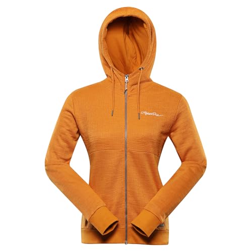 Alpine PRO COOCA Damen Baumwolle Hoodie, Sweatshirt mit reißverschluss, Kapuzenjacke, Kapuzenpullover, Sportjacke, Sweatjacke, Sommerjacke, Frühling Jacke, Ideal für Alltag und Outdoor (Orange,L) von ALPINE PRO SPORTSWEAR & EQUIPMENT