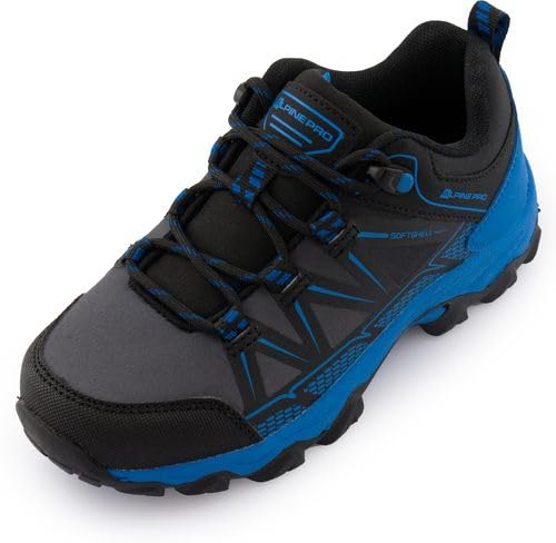 Alpine PRO FARO Unisex Kinder Wanderschuhe, Active Schuhe, Leichte Trekkingschuhe, Outdoor Schuhe, Langlebige Walkingschuhe, Atmungsaktiver Softshell-Oberstoff, Rubber Base (Blau,30) von ALPINE PRO SPORTSWEAR & EQUIPMENT