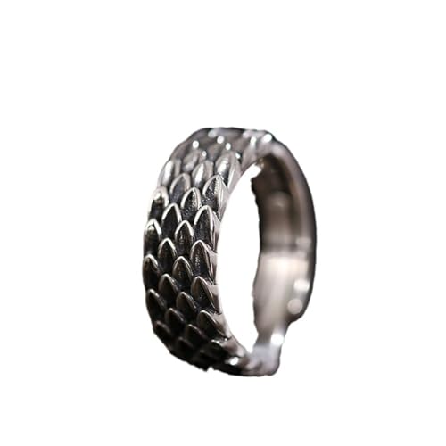 Persönlichkeits-Drachenschuppen-Ring,Vintage-Punk-Gothic-Ring-Schmuck,Unisex,Verstellbarer Offener Ring,Wilde Party,Jahr Des Drachen,Geschenk,Cooler Drachen-Ring Für Männer Und Frauen,Fotofarb von ALTCIRNMD